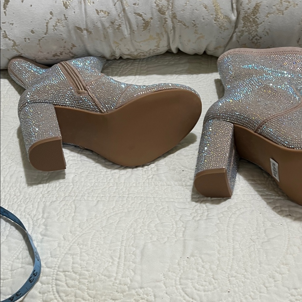 Torrid Glittering Silver Heeled Boots - Picture 9 of 10